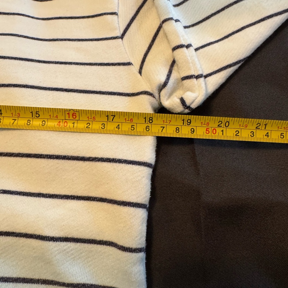 Talbots Ombre Stripe Quarter Zip Pullover Sweatshirt Blue White MP - Picture 8 of 11